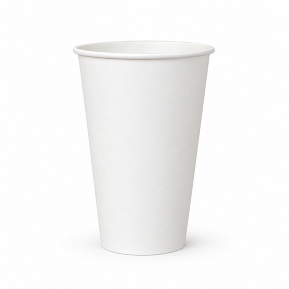 Baltas popierinis puodelis, 80mm vending, 12oz, 50 vnt/pak